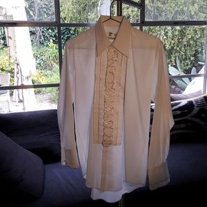 After six men's ruffled tux shirt